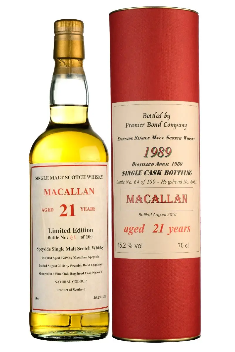 Macallan 1989-2010 | 21 Year Old Premier Bond Company 1