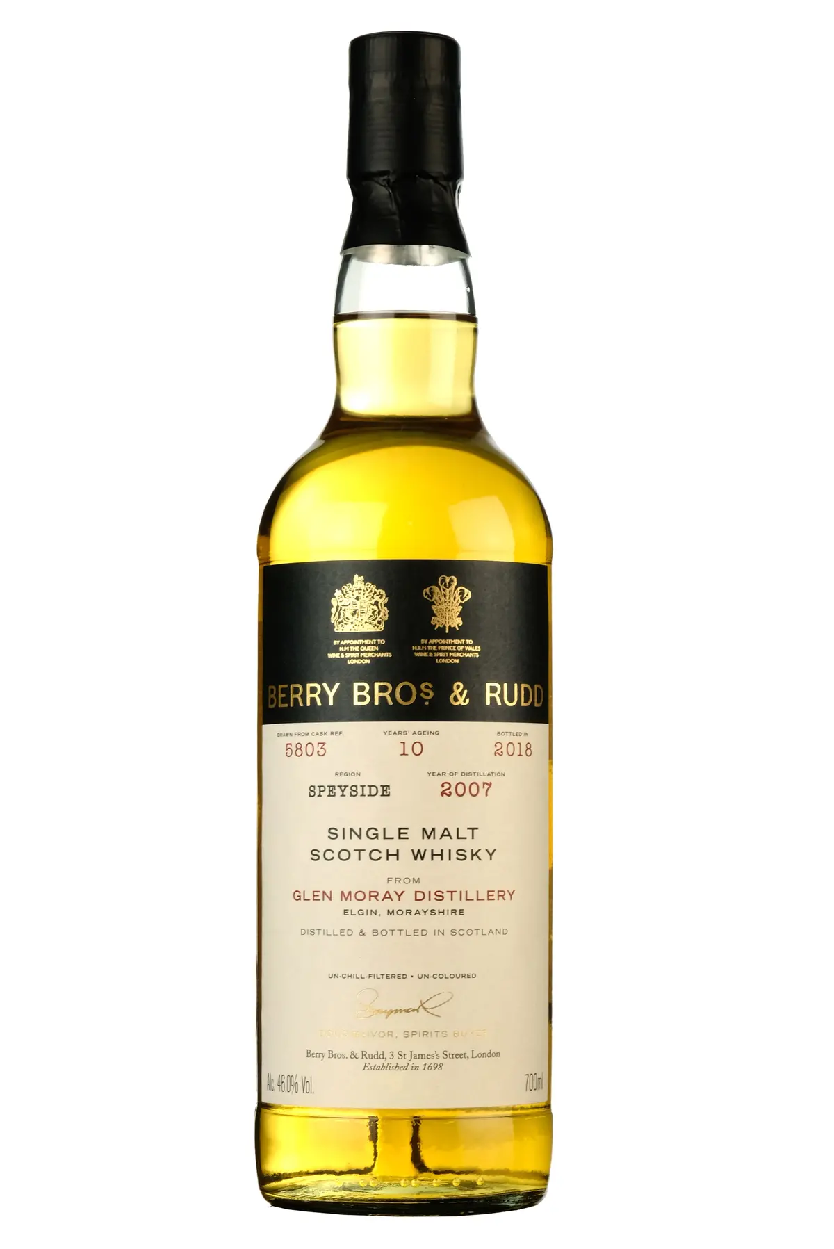 Glen Moray 2007-2018 | 10 Year Old Berry Bros Single Cask 5803 1