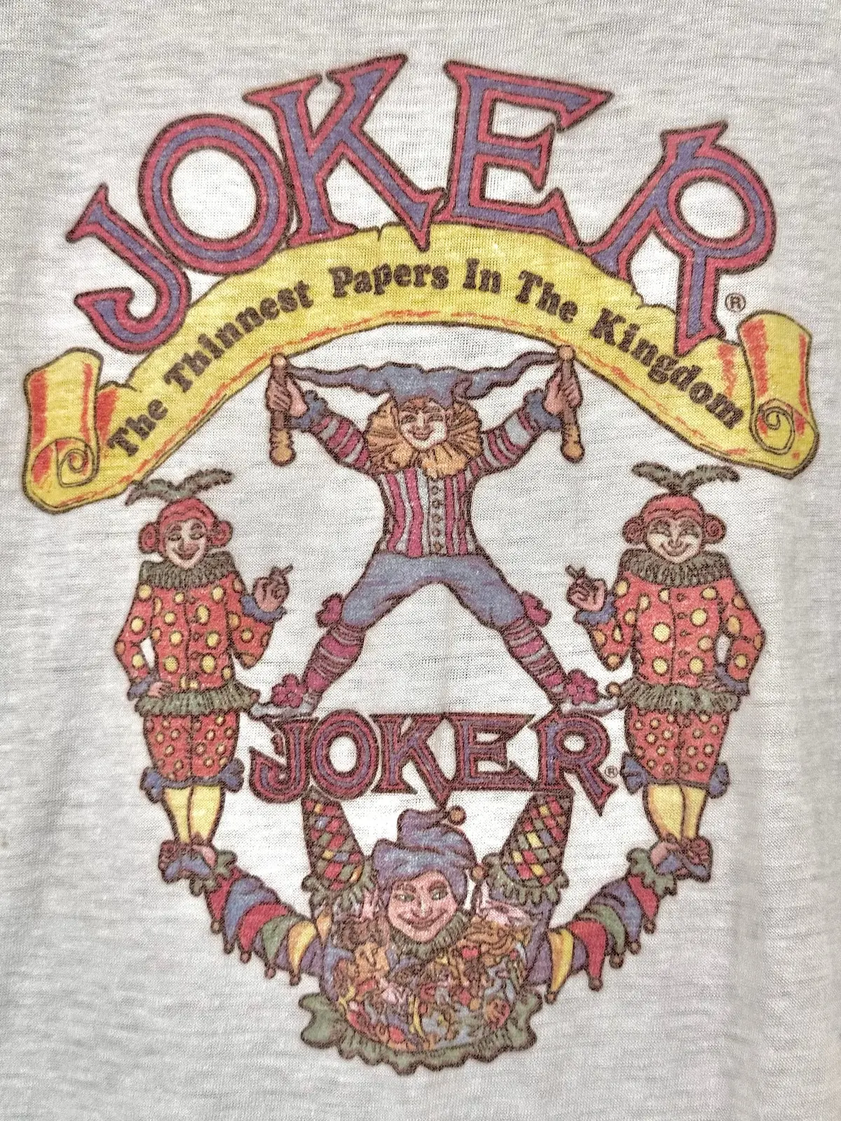 Vintage 70S 1970S Joker Rolling Papers T-Shirt Marijuana Cannabis Weed Hippie Stoner Paper Thin Burnout White Devknit Mens M Medium 1