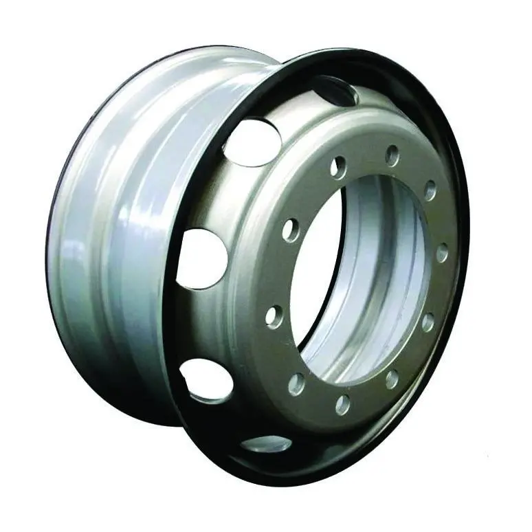 Steel Wheel 22.5" X 9" 10 Bolts - Hub Pilot - 10 Holes - White 1
