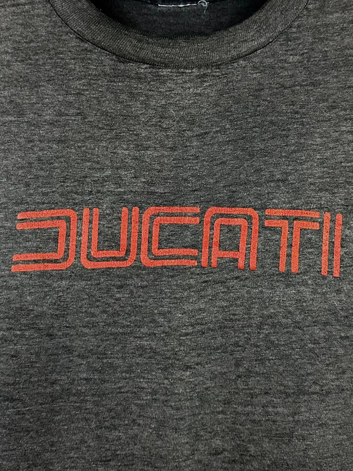 Vintage 80S 1980S Ducati Motorcycles Logo Biker T-Shirt Paper Thin Burnout Faded Black Mens Medium M 18.75X28 1