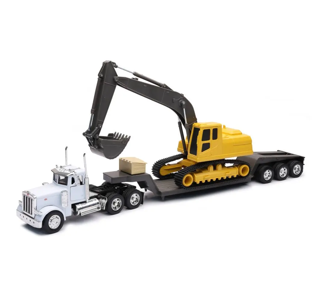 Toy (11283C) Pepterbilt Big Rig W/Backhoe 1