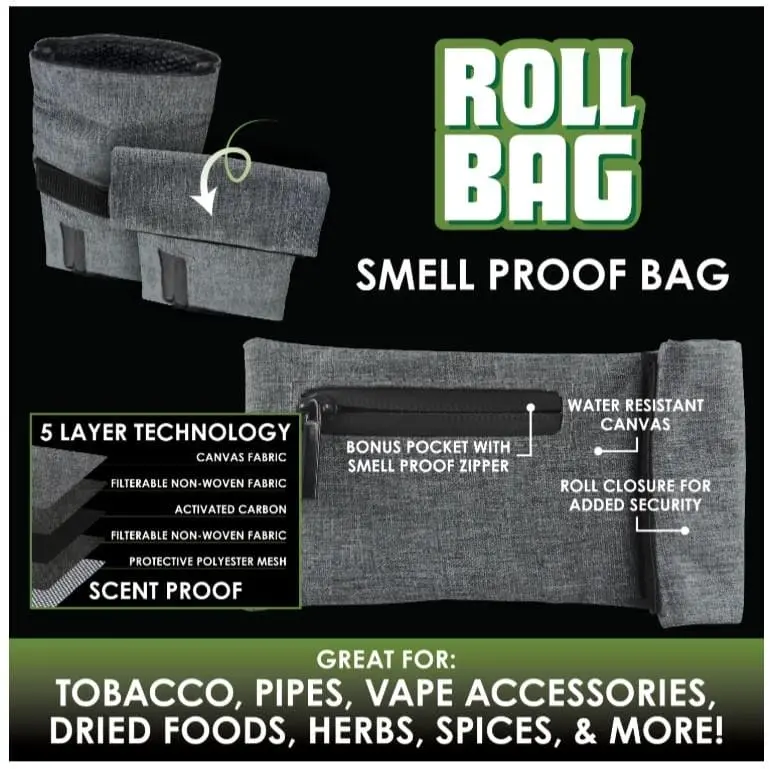 Nov Smell Proof Canvass Roll Bag 6Pcs/Disp (21829) (72/Cs) - New 1