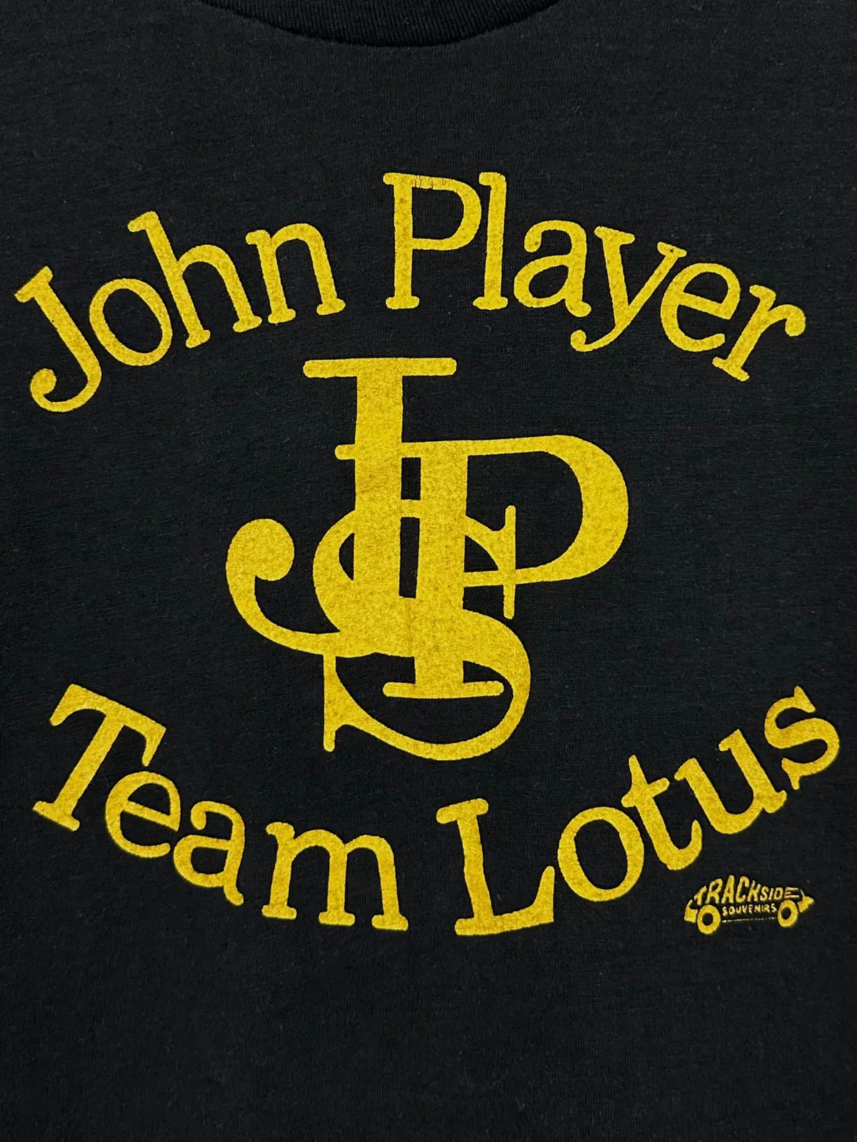 Vintage 80S 1980S John Player Special Team Lotus Formula One F1 Racing Team Sleeveless T-Shirt Tank Top Black Screen Stars Label Mens Small S 1