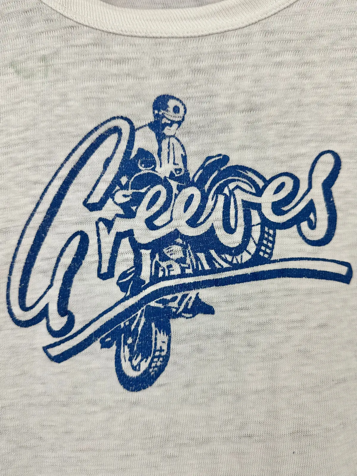 Vintage 50S 1950S Greeves Motorcycles Biker T-Shirt British Off Road Dirt Bike White Russell Southern Co Label Mens Small S 18X25 1