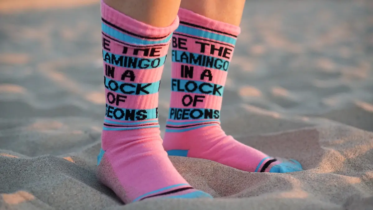 Be The Flamingo In A Flock Of Pigeons Ribbed Gym Socks 1