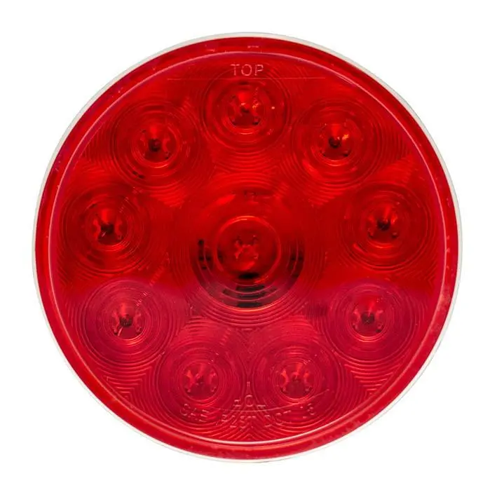 Fortpro 4"Red Round Tail/Stop/Turn Led Light With 10 Leds & Red Lens | F235148 1