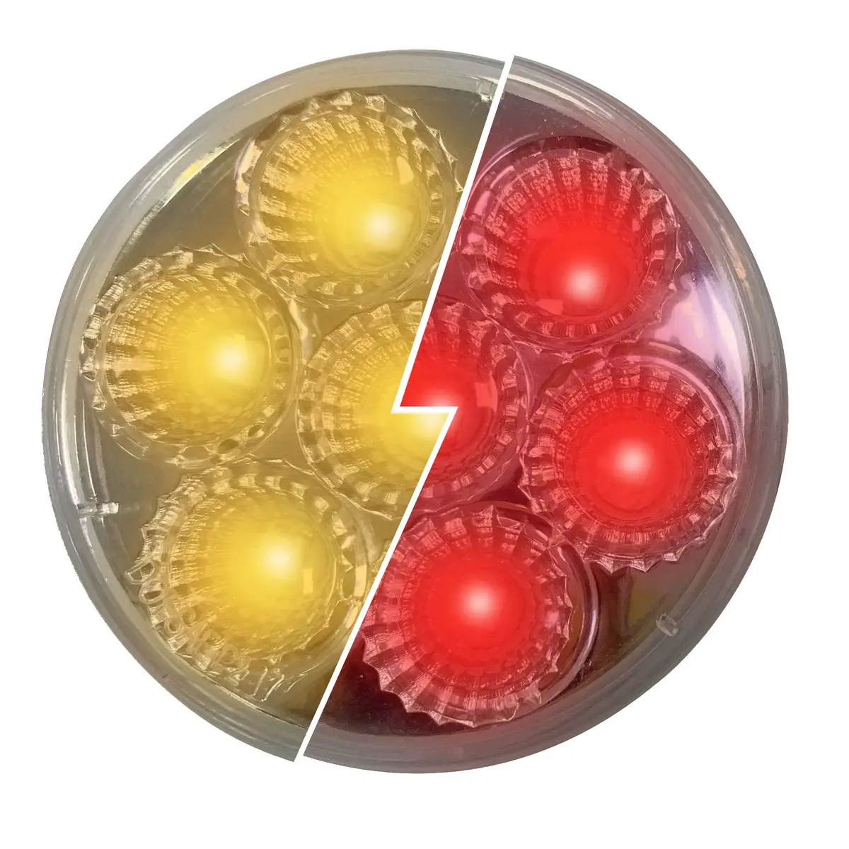 Fortpro 2” Round Dual Function Multivoltage Led Lights - Red & Ambar Led/Clear Lens | F238701 1