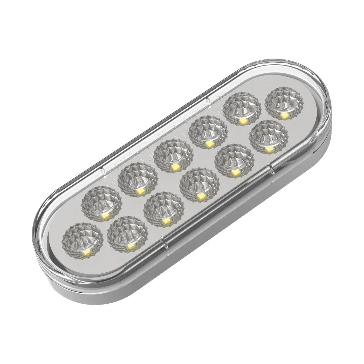 Fortpro 6” Oval Dual Function Multivoltage Led Lights - Red & Ambar Led/Clear Lens | F238711 1