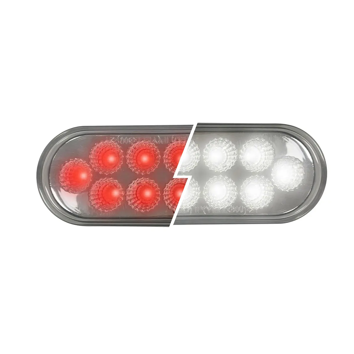 Fortpro 6” Oval Dual Function Multivoltage Led Lights - Red & White Led/Clear Lens | F238710 1