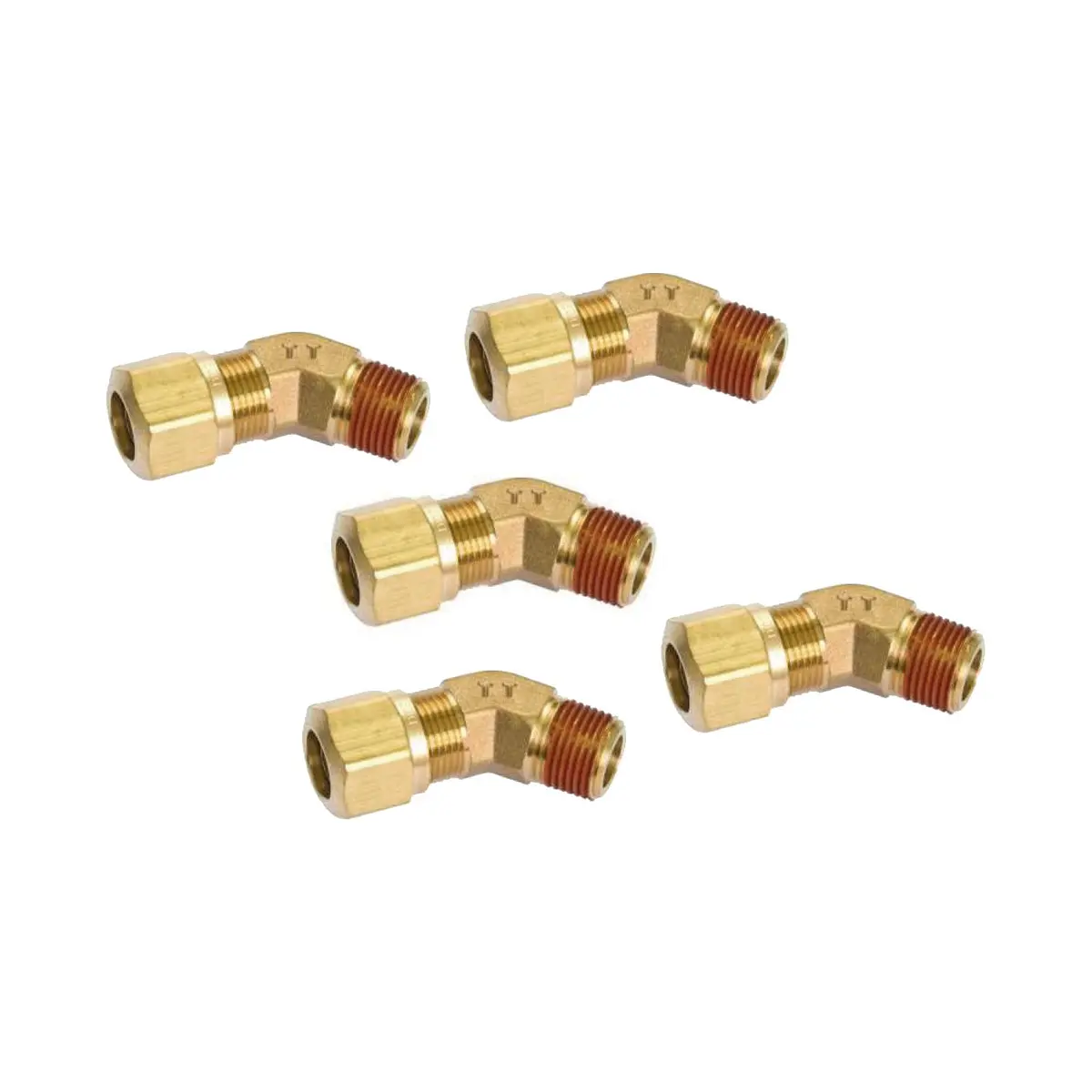 Fortpro Air Brake Nta Compression Fitting Male 45 Deg Elbow - 1/4" Tube & 1/8" Thread, Replaces 38148 - 5 Pack | F229066 1