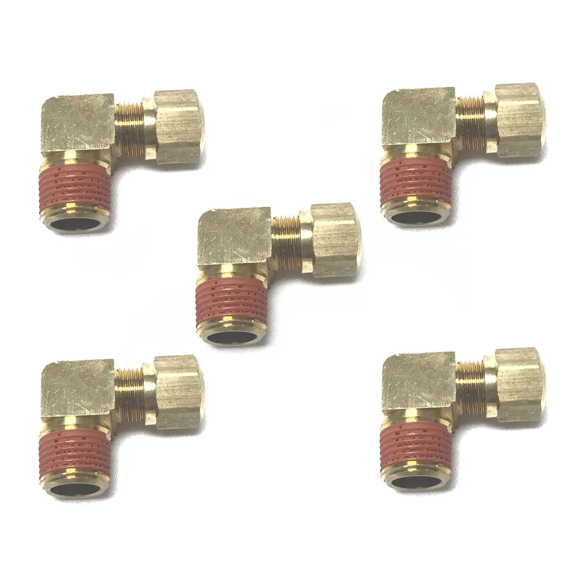 Fortpro Air Brake Nta Compression Fitting Male 90 Deg Elbow - 5/8" Tube & 3/8" Thread, Replaces 38106 - 5 Pack | F229046 1