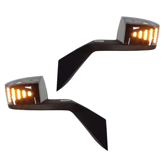 Fortpro Chrome Hood Mirror W/Led Turn Light Compatible With Volvo Vnl 2004-2016 - Both Sides | F247656-57Bs 1