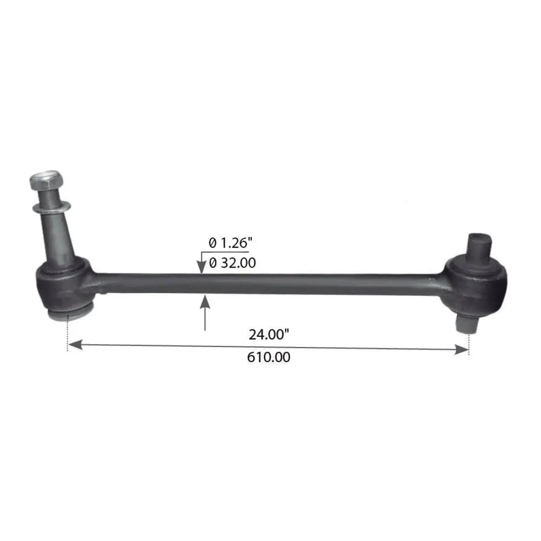 Fortpro Torque Rod With Bushing For Kenworth - Replaces K195-374, K195-376 2