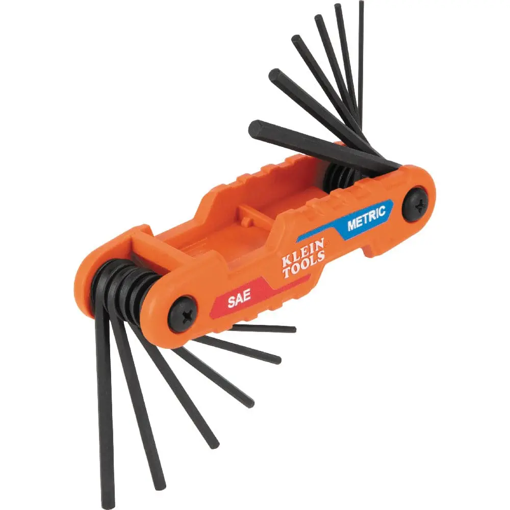 70590 Compact Folding Hex Key Set, 12-Key, Sae, Metric Sizes 1