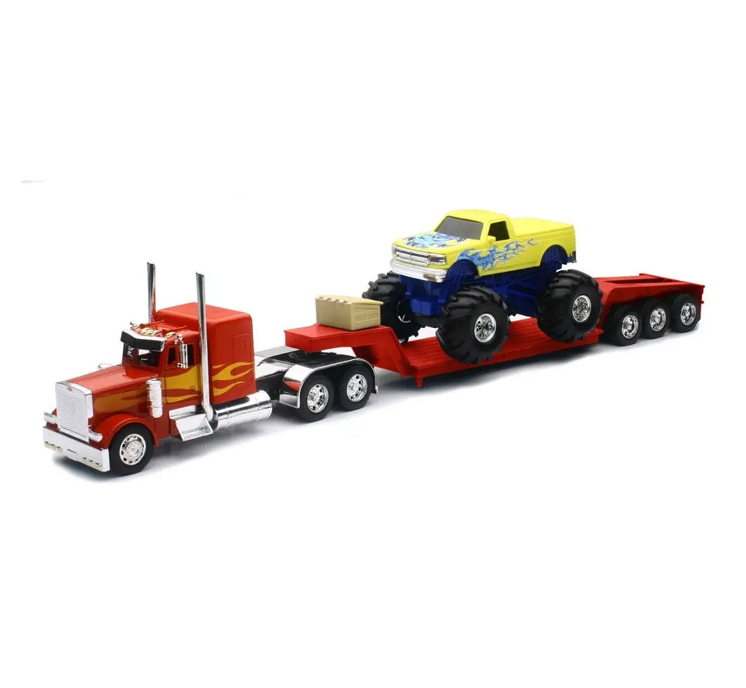 Toy (Ss-11263A) Custom Peterbilt Lowboy W/Monster Truck 1
