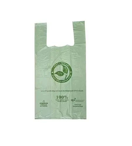 T-Shirt Bag Green Med 12" X 6" X 21" (Bio) 1