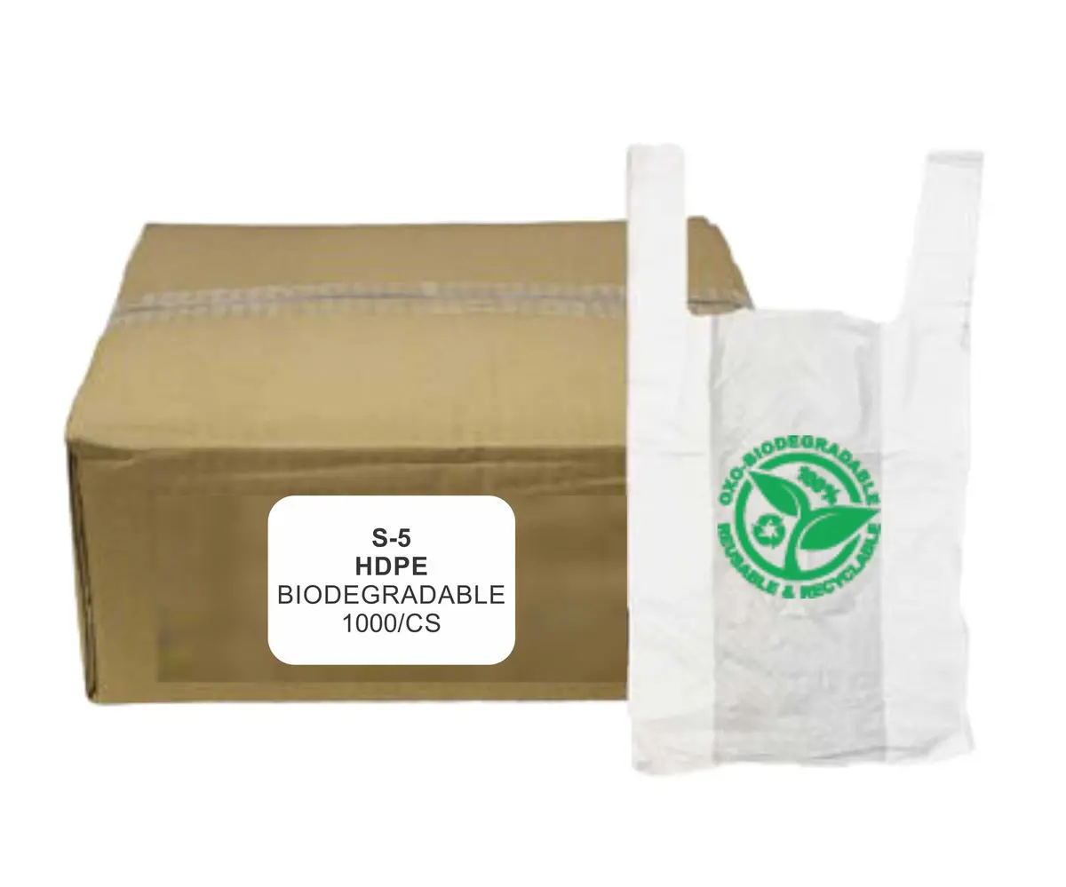 T-Shirt Bag White Med 12" X 6" X22" 1000/Cs (Bio) 1