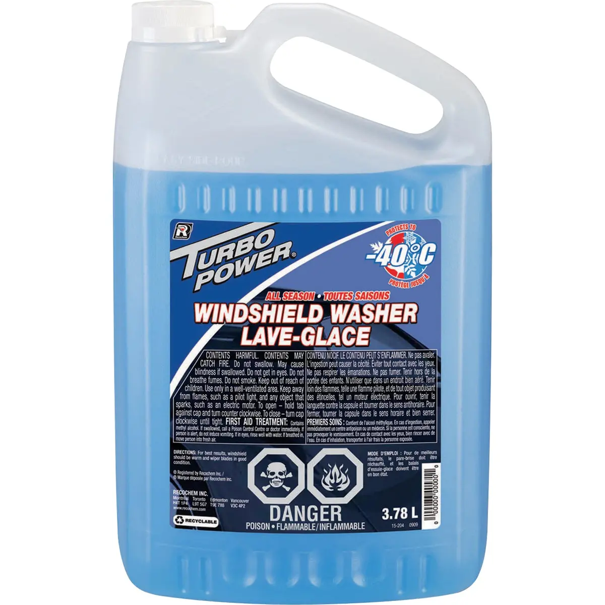 Reco Winter Washer Fluid -35C 3.78 Ltr (4/Cs) (52Cs/Skid) (15-215) 1