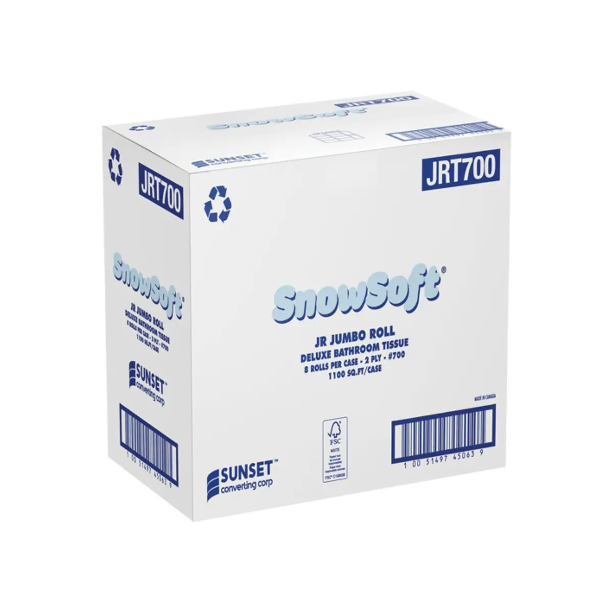 Ppr-Jrt700 Snowsoft  Pro Jumbo T/P 2 Ply 1100 Sq.Ft  8/Cs (70/Sk) 1