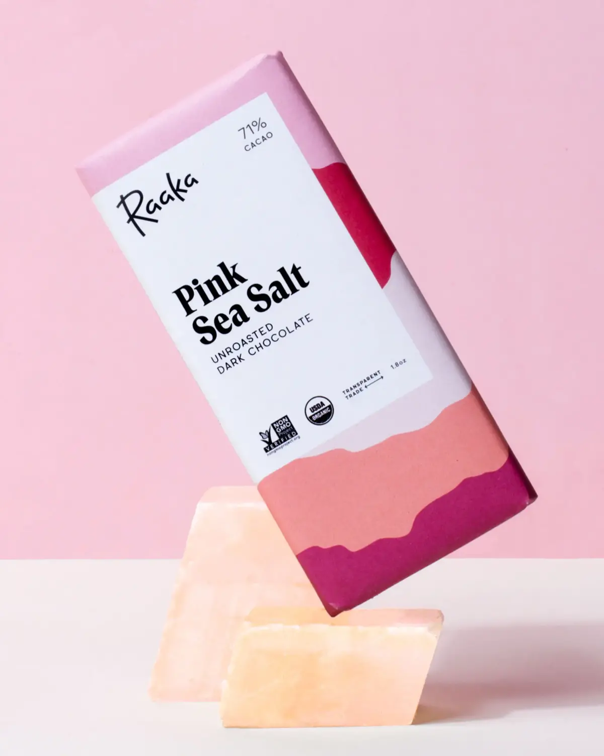 Pink Sea Salt Chocolate Bar - Raaka Chocolate 1