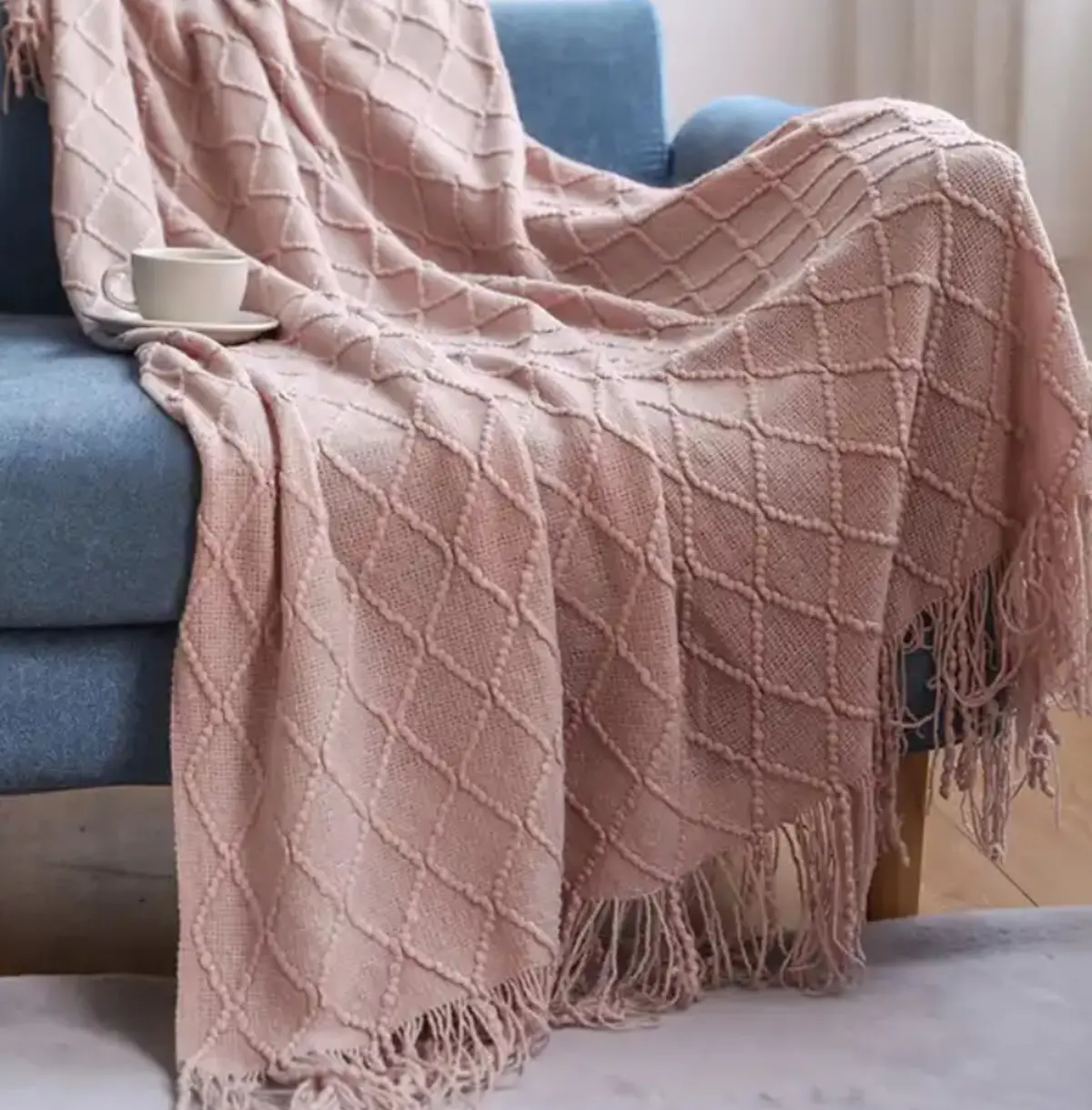 Warm & Cozy Throw - Blush 1