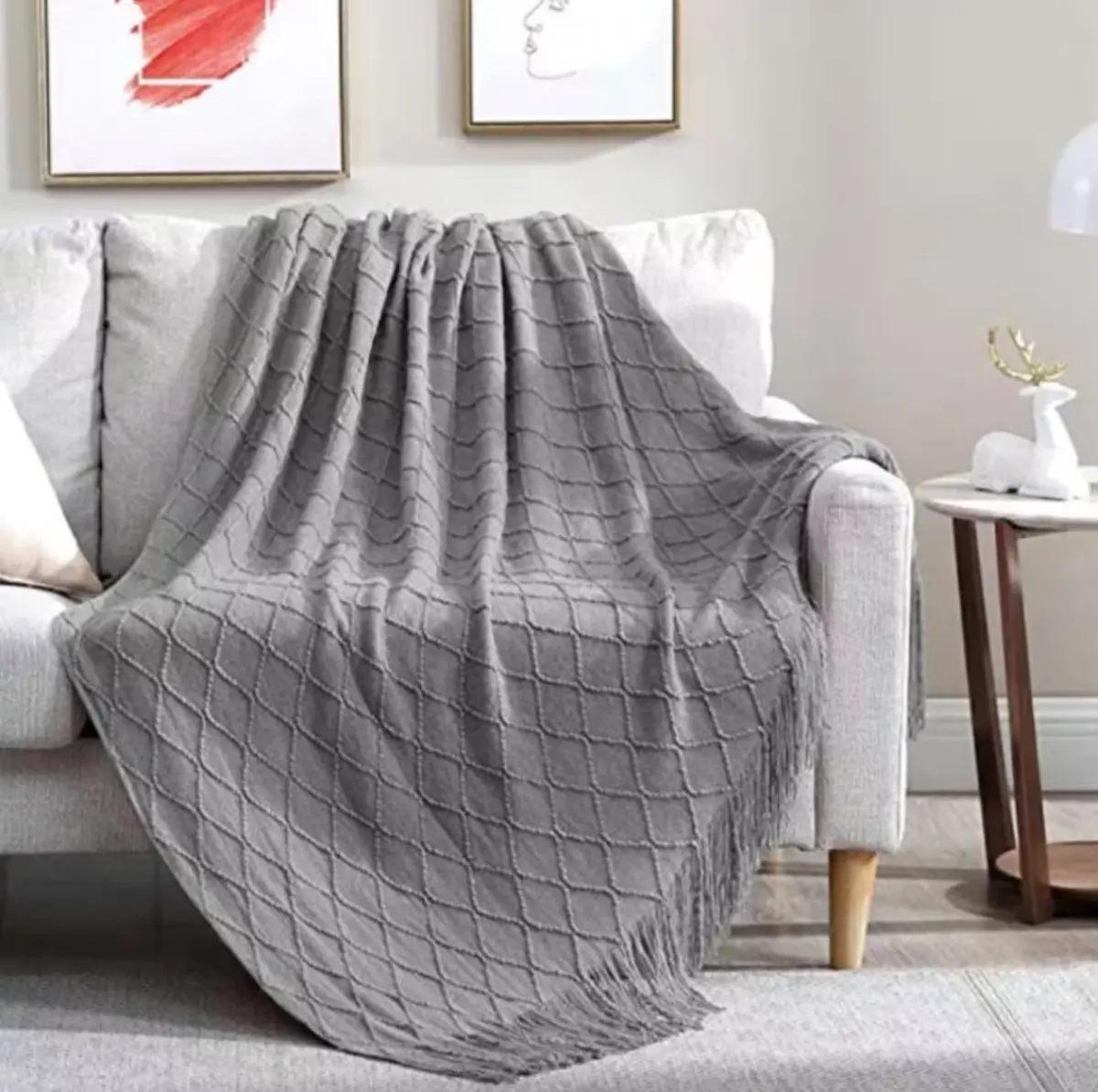 Warm & Cozy Throw - Light Grey 1