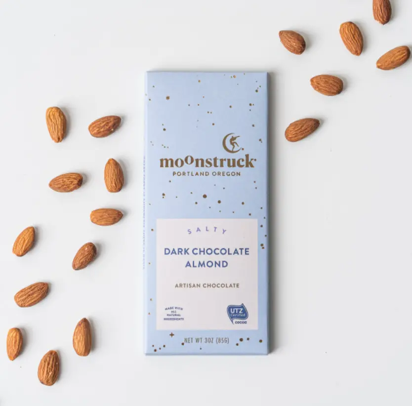 Dark Chocolate Almond Bar - Moonstruck Chocolates 1