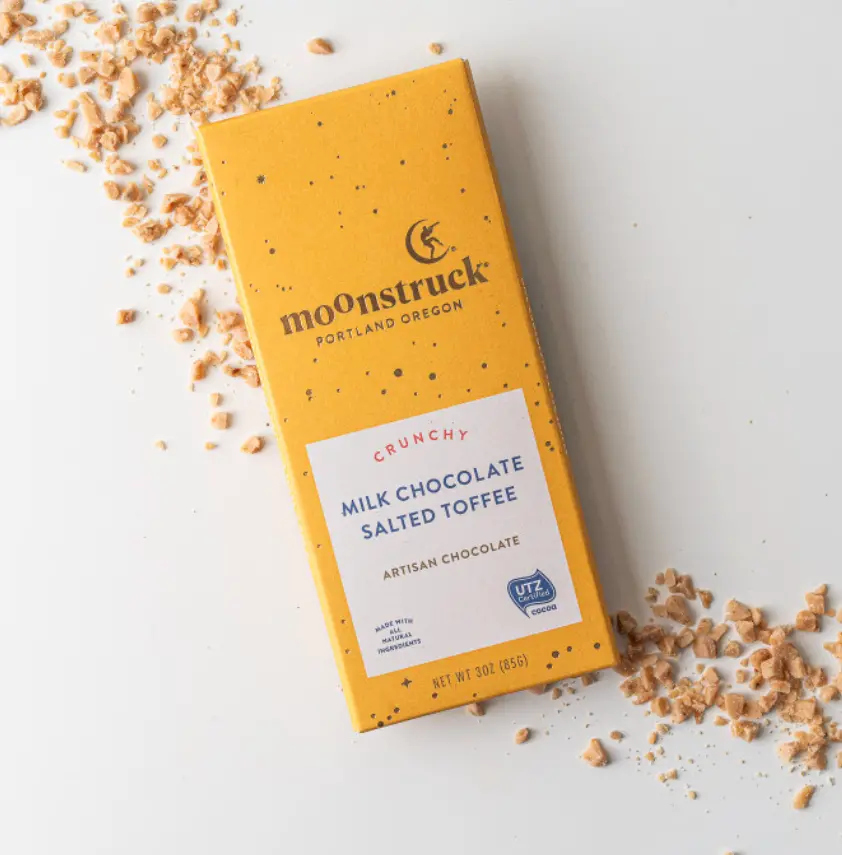 Crunchy Milk Chocolate Salty Toffee Bar - Moonstruck Chocolates 1