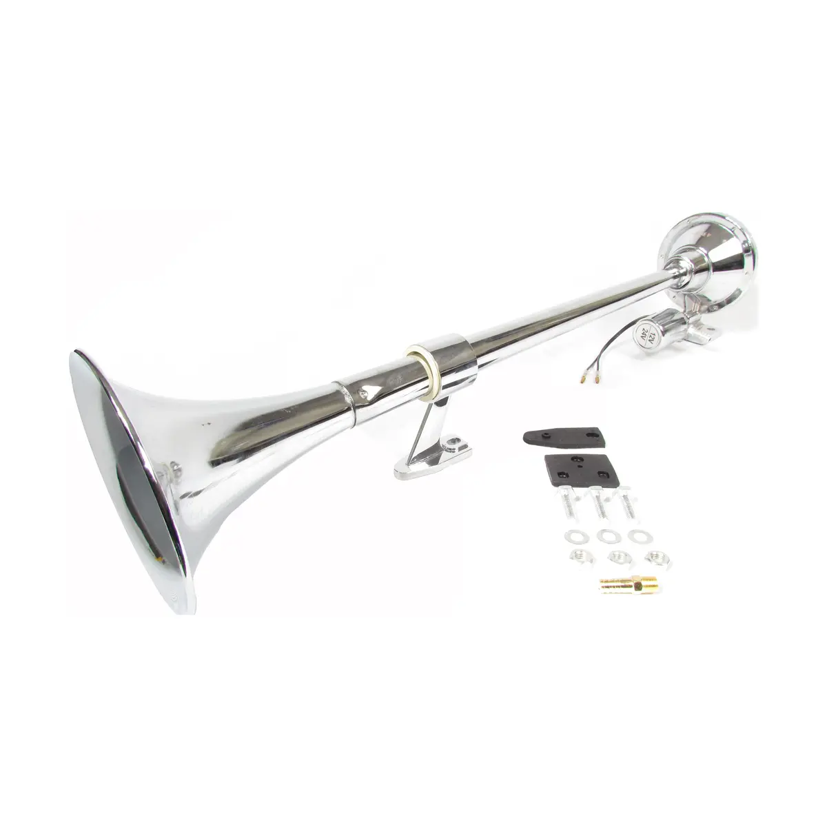 25" Long Round Bell Air Horn 12-24 Volts 1