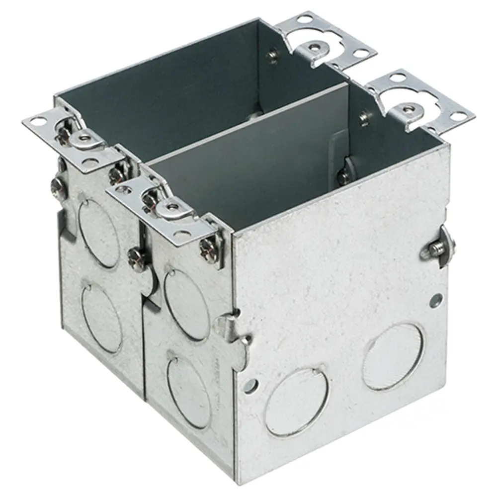 Arlington 2 Gang Stl Flr Comb Bx - 36 Cu. In, 1/2" Knockouts 1