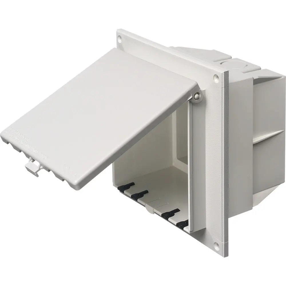 Arlington 2 Gang White Retrofit Gc - Weatherproof Low Profile Cover 1