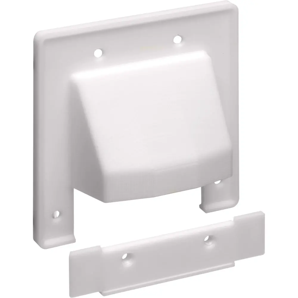 Arlington 2G 2Pcs Scoop Plate/Wht - Reversible Cable Plate 1