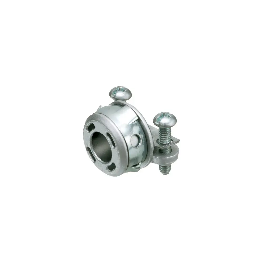 Arlington 3/8" Mc Bx Snpt Cn Rnd 5 Hole Zinc Cable Connector 1