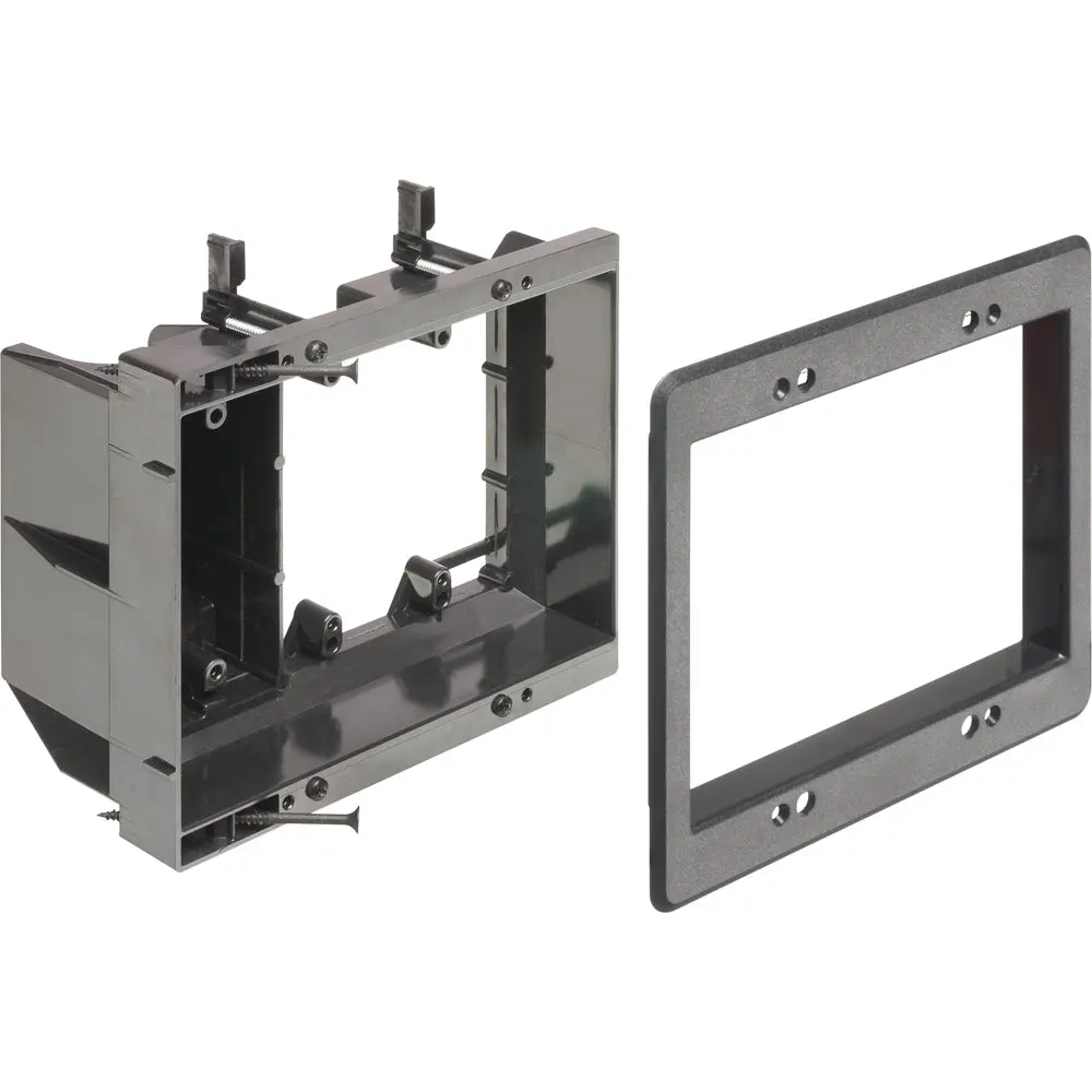 Arlington 3 Gang Black Tv Box - Recessed Plastic, Low Voltage Divider 1