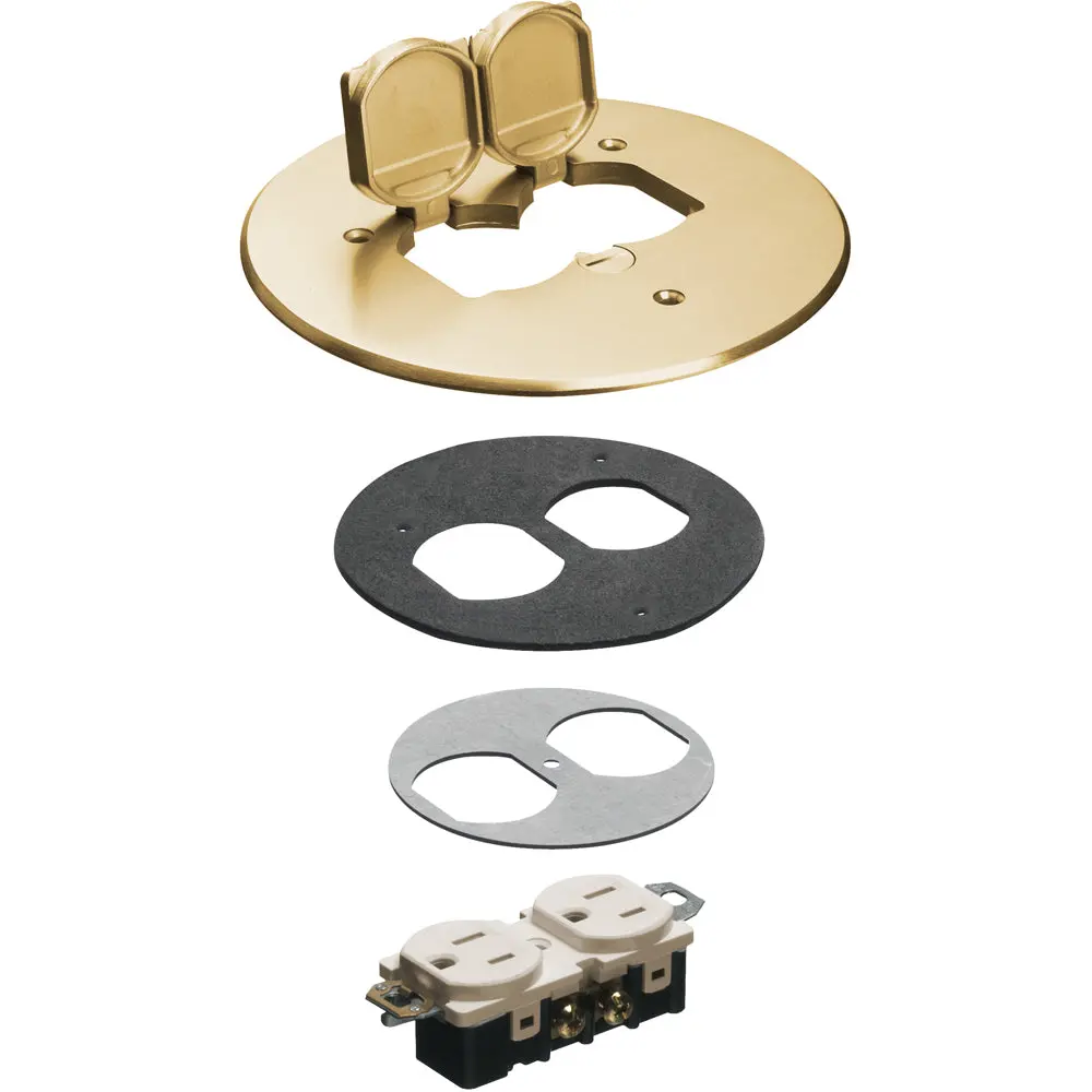 Arlington 6" Brass Cvr Kit W/Lr And Flip Lids - Durable & Level 1