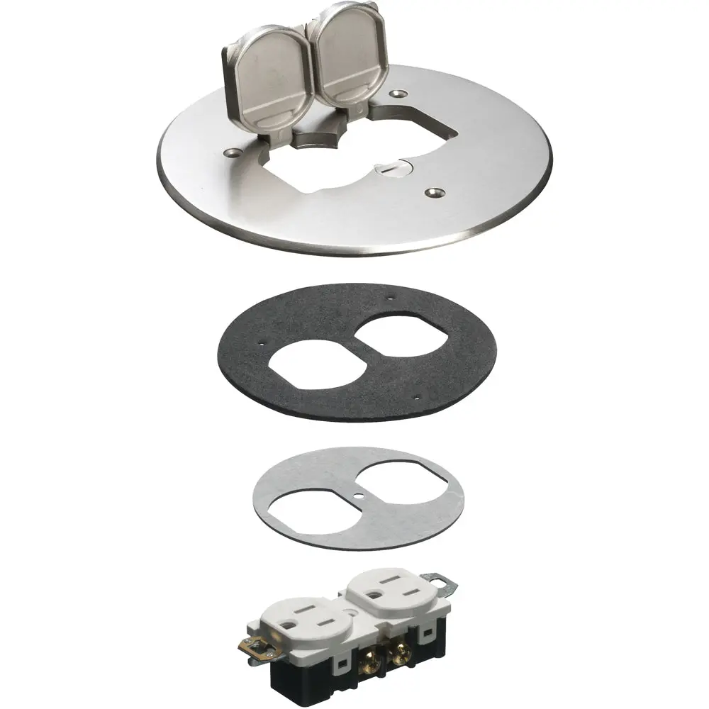 Arlington 6" Nickel Cover Kit 2 Fl - Dual Flip Lids 1