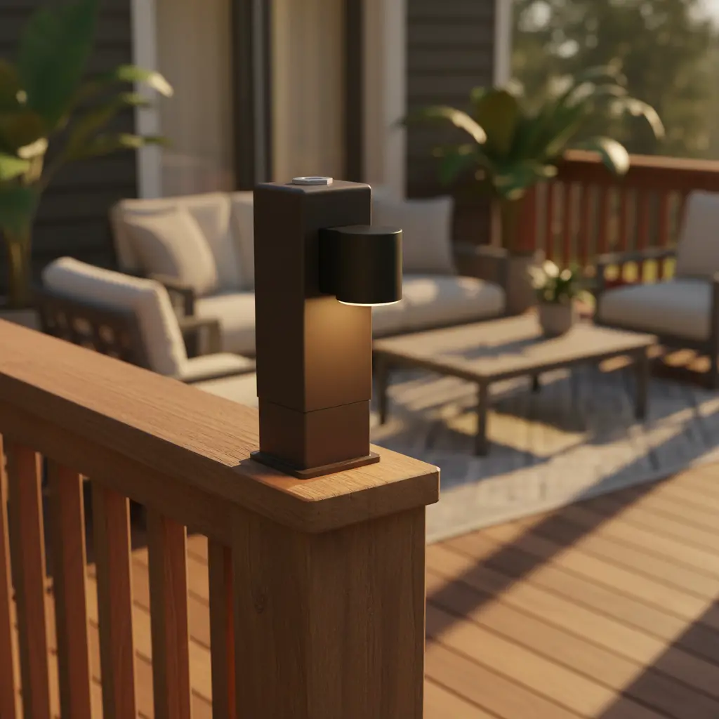 Arlington 9" Post/Deck Mount For Outdoor Light Fixtures - Brown 1