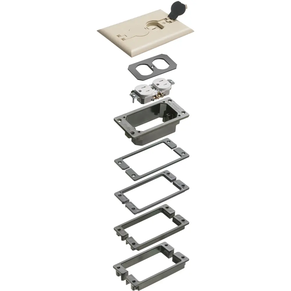 Arlington Alm Flip Lid Conc Kit - Light Almond Trim For Floor Boxes 1
