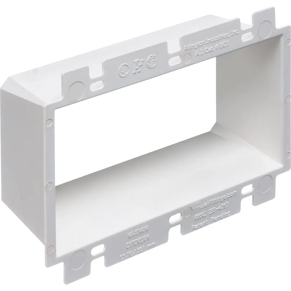 Arlington Be3 - Triple Gang Box Extend By Arlington - 3 Gang, 10 Pack, Fire Rated 1