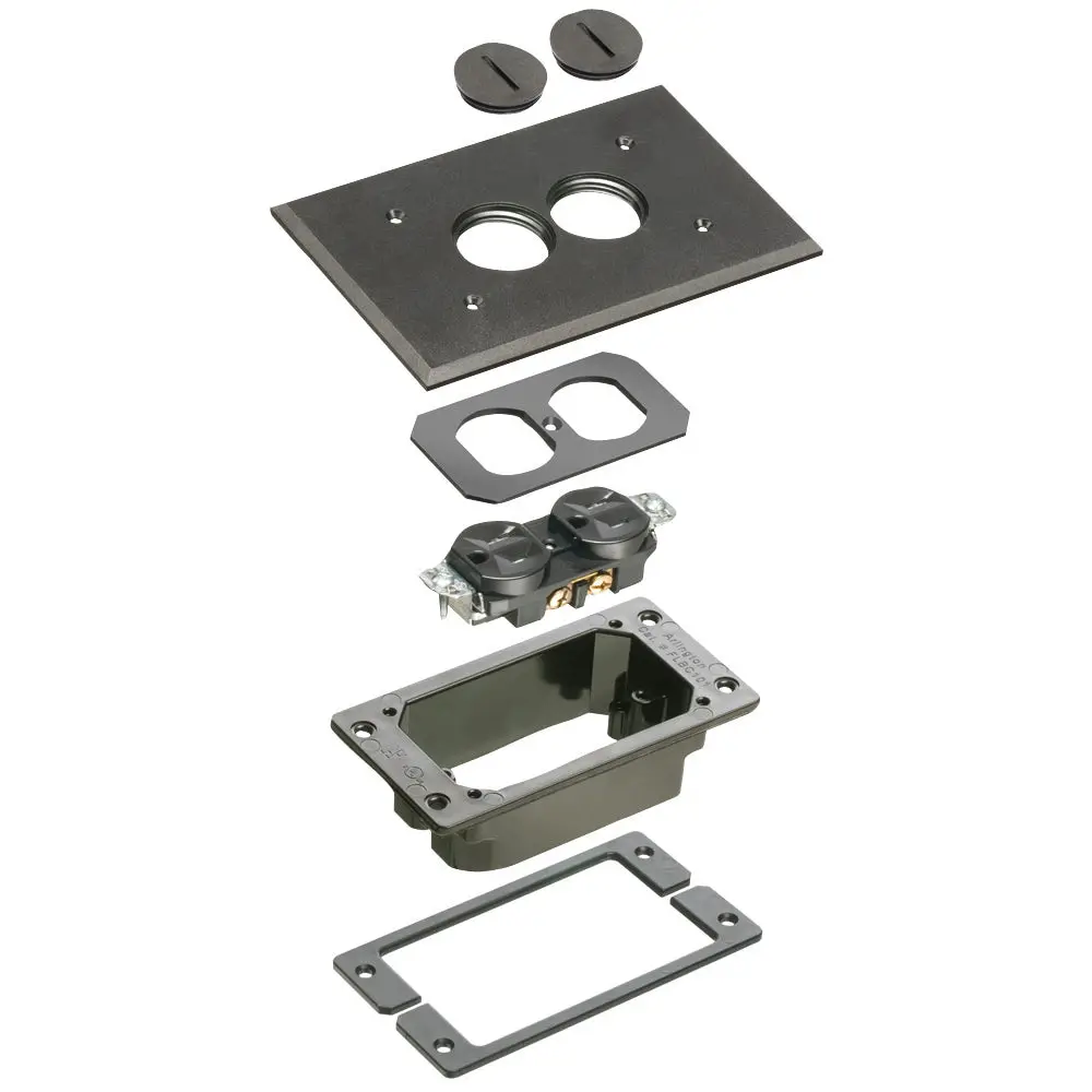 Arlington Black Trim Kit For Concrete Floor Boxes - Non-Metallic 1
