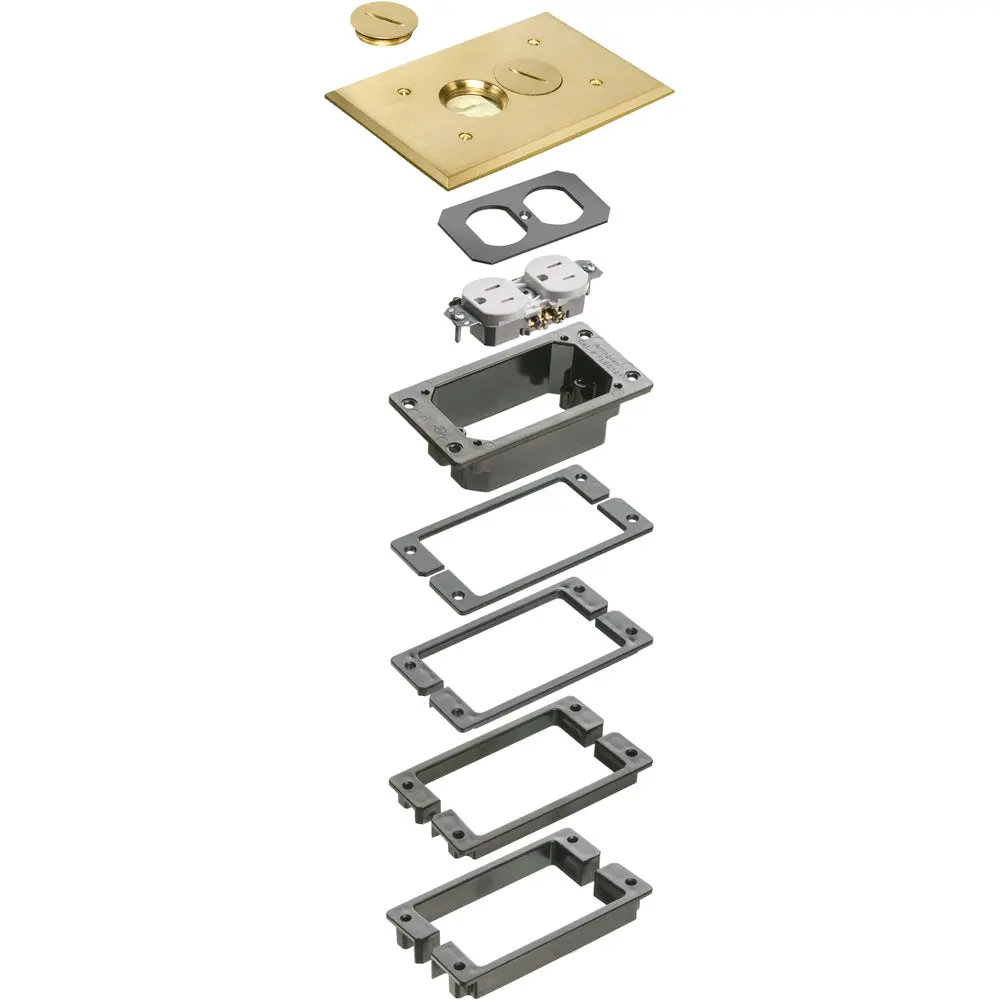 Arlington Brass Trim Kit-Concret For Concrete Floor Boxes - 1 Pack 1