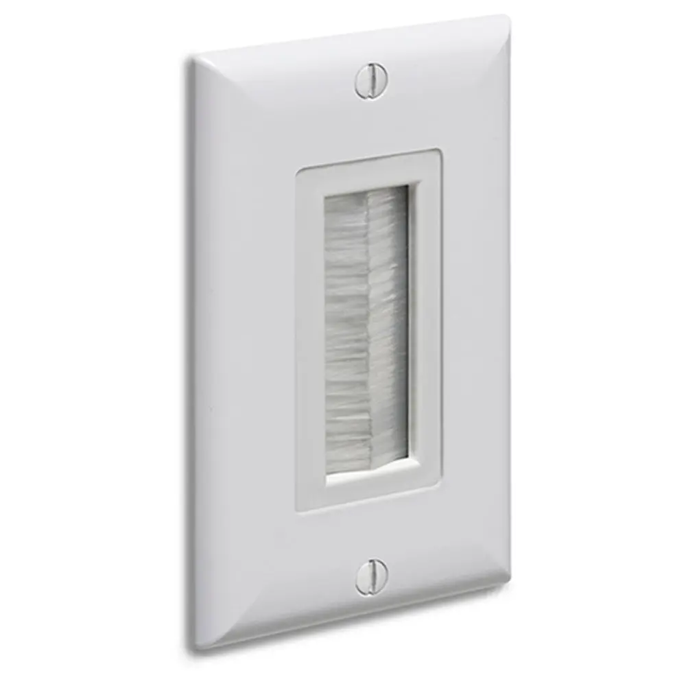 Arlington Brush With Wall Plate - Cable Entry Device, White, Non-Metallic 1