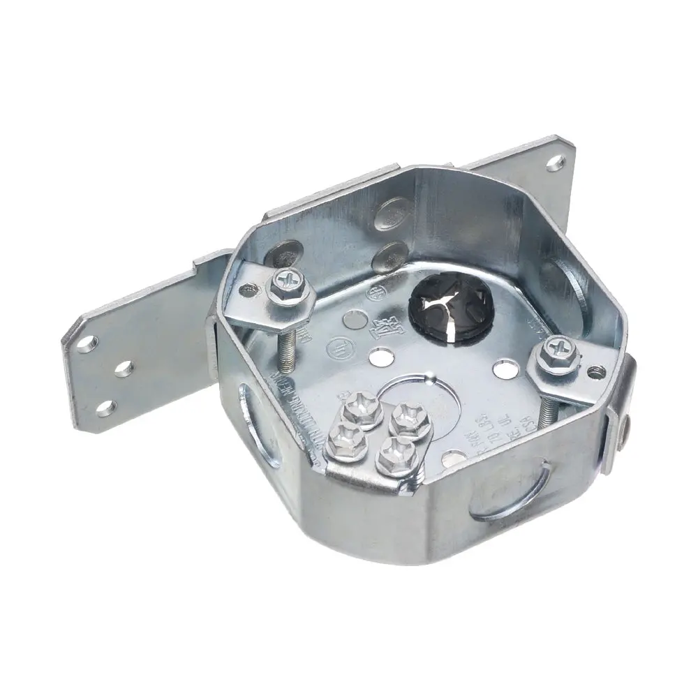 Arlington Ceiling Box 1 1/2 W/Bk - Steel Octagonal, 200Lb Fixture Rated 1