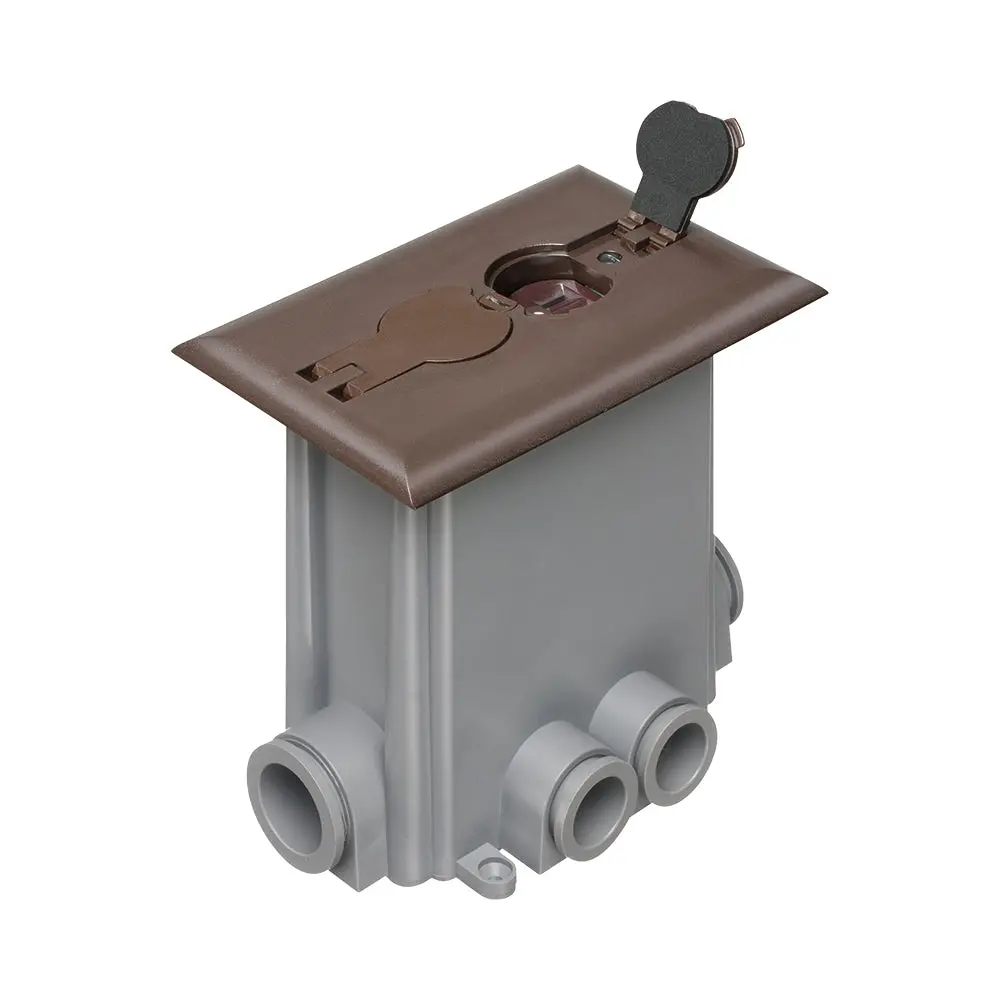 Arlington Concrete Floor Box Flip Br - Non-Metallic Brown Cover 1