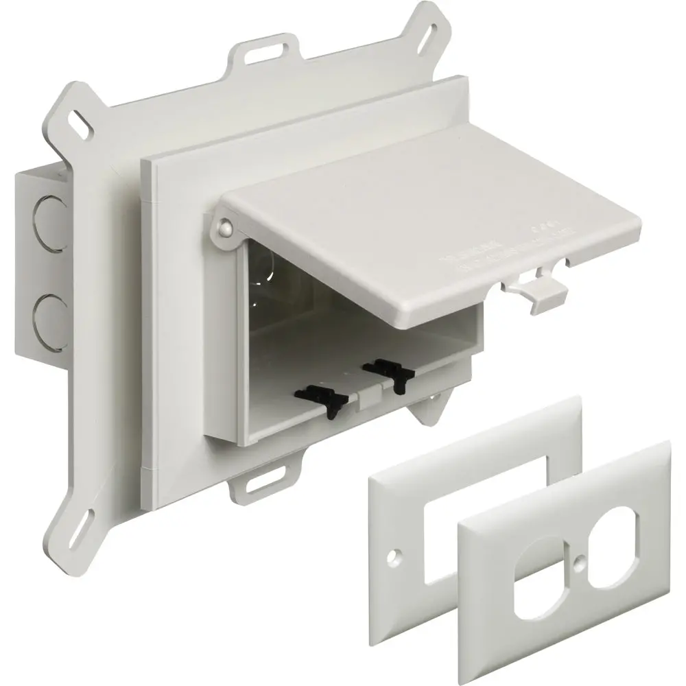 Arlington Dbhs1wgc - Horizontal In Box White Steel Weatherproof Outlet Cover 1