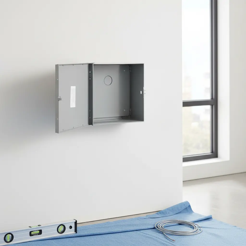 Arlington Gray Box 12"X12"X6 W/B Heavy-Duty Non-Metallic Enclosure Box With Back Plate - Eb12126bp 1