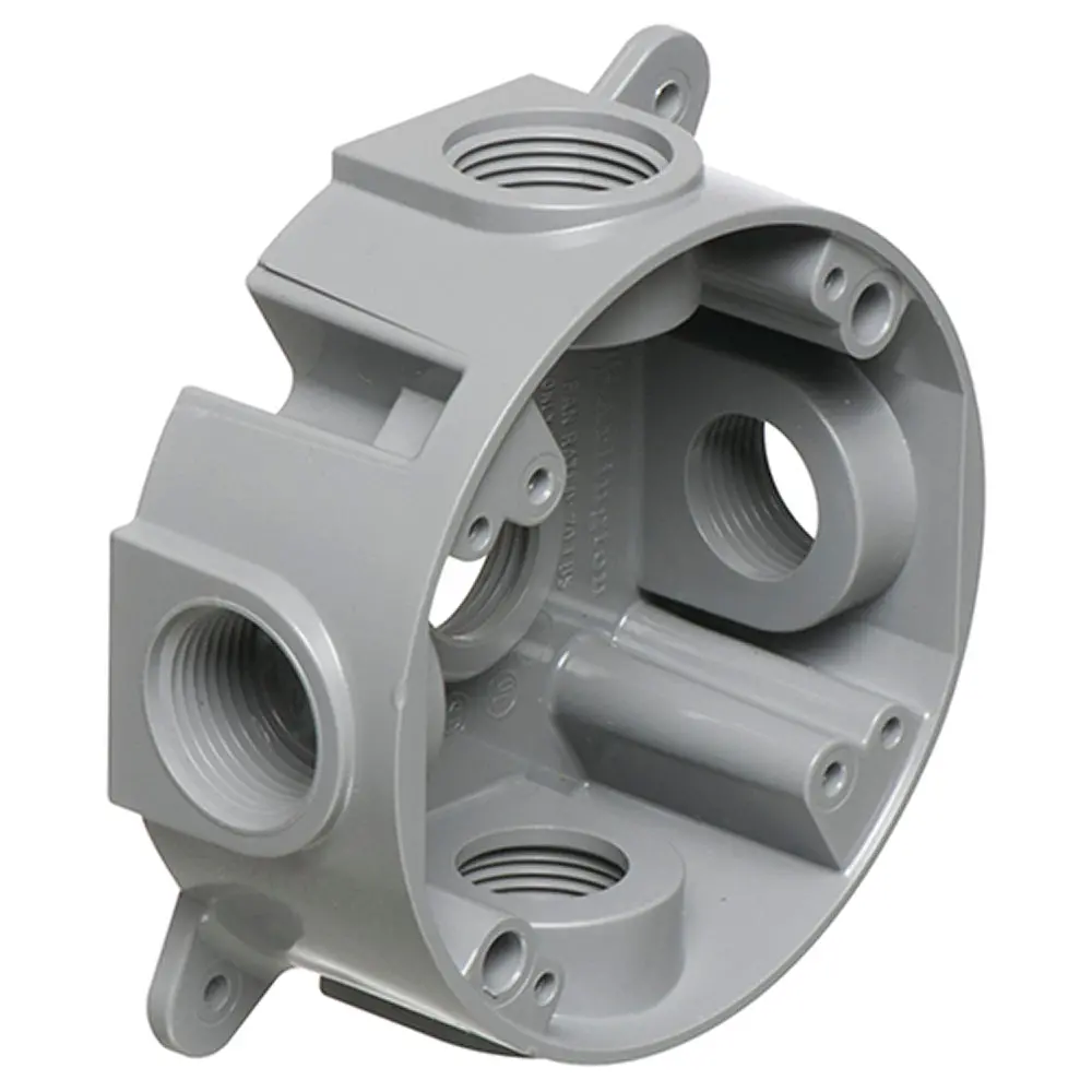 Arlington Gray Weatherproof Box - Non-Metallic, 21.8 Cu. In., 3/4" Npt 1