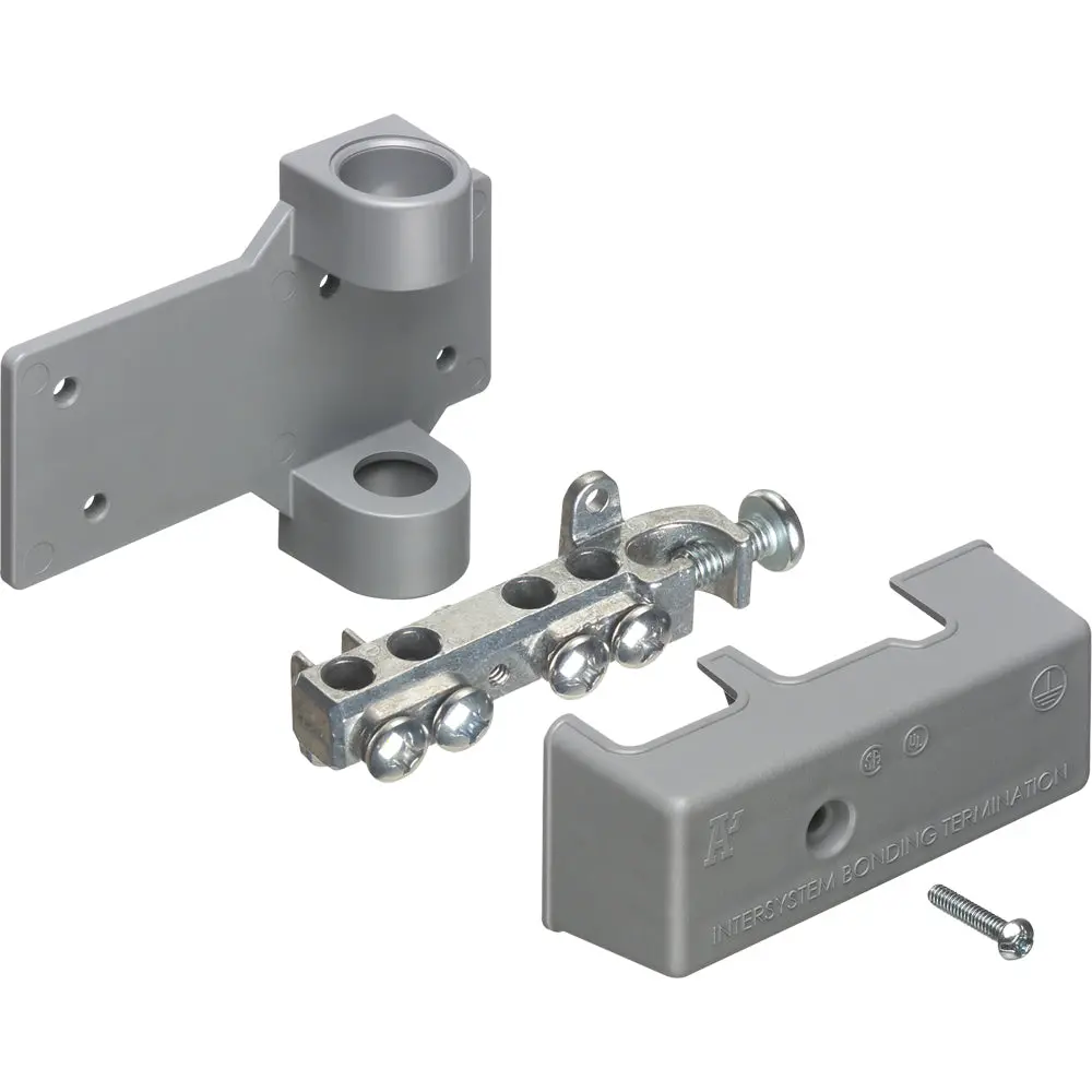 Arlington Grd Bridge W/Pvc Adapt - 4 Termination Points, Zinc, Grey 1