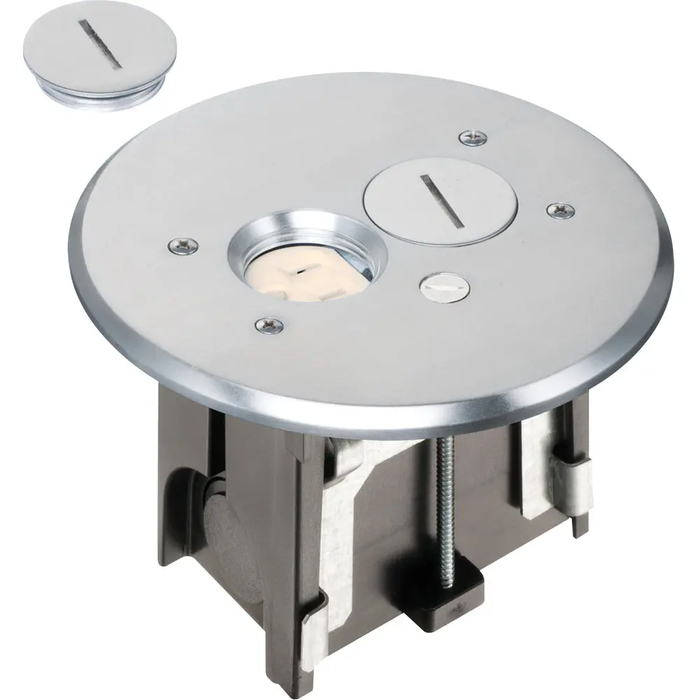 Arlington Nickel Adj Floor Bx-Ro - Adjustable Round Metallic Box 1